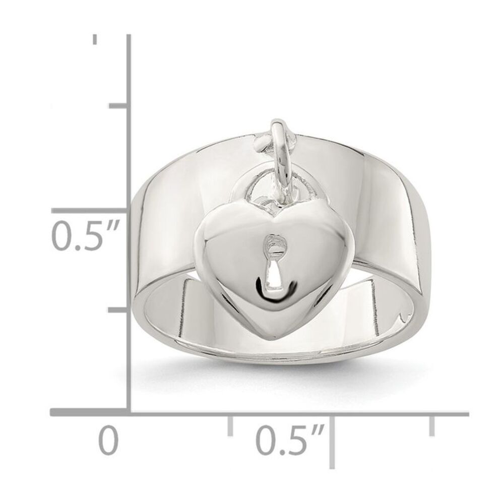 Kazi Luxury Sterling Silver Dangle Lock Ring - image 3